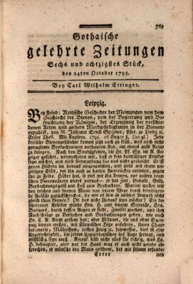 Gothaische gelehrte Zeitungen Samstag 24. Oktober 1795