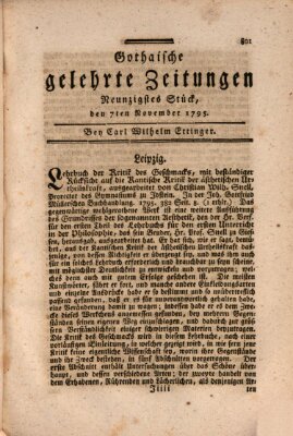 Gothaische gelehrte Zeitungen Samstag 7. November 1795