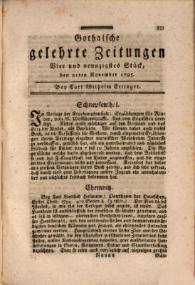 Gothaische gelehrte Zeitungen Samstag 21. November 1795
