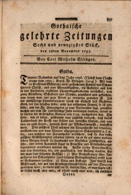 Gothaische gelehrte Zeitungen Samstag 28. November 1795