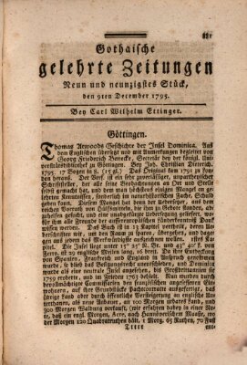 Gothaische gelehrte Zeitungen Mittwoch 9. Dezember 1795