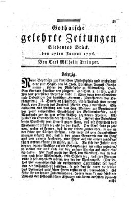 Gothaische gelehrte Zeitungen Mittwoch 27. Januar 1796