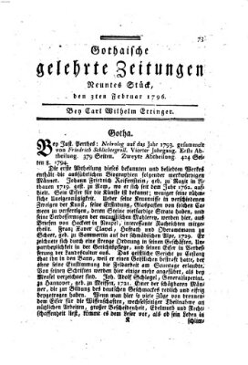 Gothaische gelehrte Zeitungen Mittwoch 3. Februar 1796