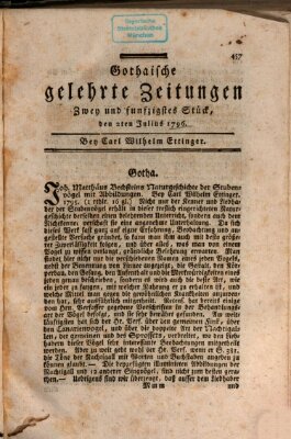 Gothaische gelehrte Zeitungen Samstag 2. Juli 1796