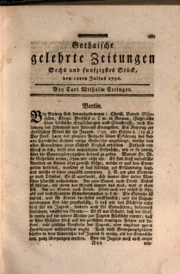 Gothaische gelehrte Zeitungen Samstag 16. Juli 1796