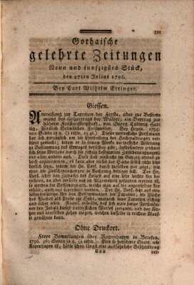 Gothaische gelehrte Zeitungen Mittwoch 27. Juli 1796