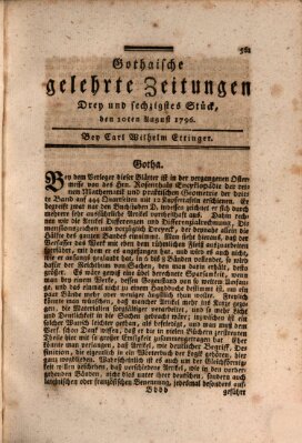 Gothaische gelehrte Zeitungen Mittwoch 10. August 1796