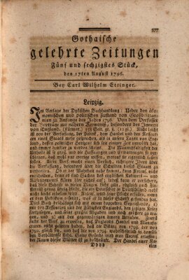 Gothaische gelehrte Zeitungen Mittwoch 17. August 1796