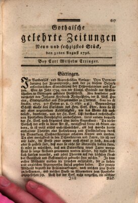 Gothaische gelehrte Zeitungen Mittwoch 31. August 1796