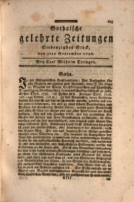 Gothaische gelehrte Zeitungen Samstag 3. September 1796