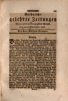 Gothaische gelehrte Zeitungen Mittwoch 14. September 1796