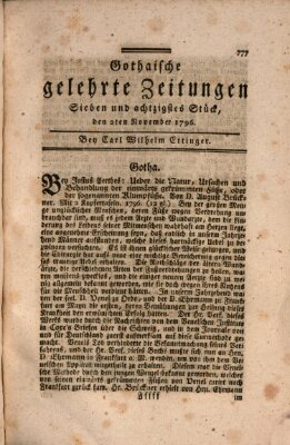 Gothaische gelehrte Zeitungen Mittwoch 2. November 1796