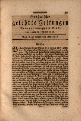 Gothaische gelehrte Zeitungen Mittwoch 14. Dezember 1796