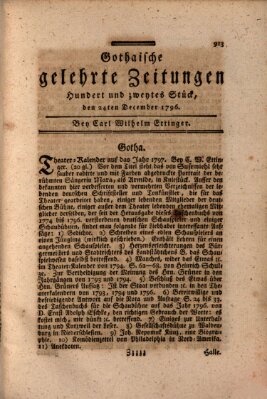 Gothaische gelehrte Zeitungen Samstag 24. Dezember 1796