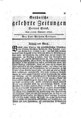 Gothaische gelehrte Zeitungen Mittwoch 10. Januar 1798