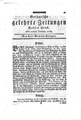 Gothaische gelehrte Zeitungen Samstag 20. Januar 1798