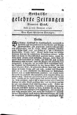 Gothaische gelehrte Zeitungen Mittwoch 31. Januar 1798