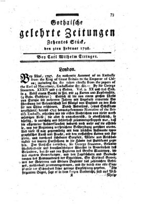 Gothaische gelehrte Zeitungen Samstag 3. Februar 1798