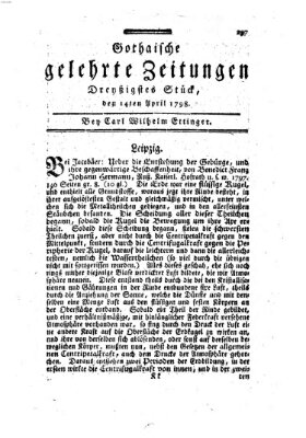 Gothaische gelehrte Zeitungen Samstag 14. April 1798