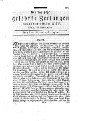 Gothaische gelehrte Zeitungen Samstag 21. April 1798