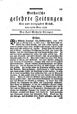 Gothaische gelehrte Zeitungen Mittwoch 23. Mai 1798