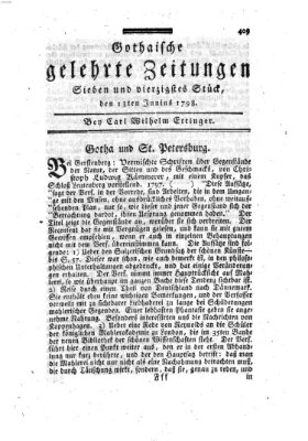 Gothaische gelehrte Zeitungen Mittwoch 13. Juni 1798