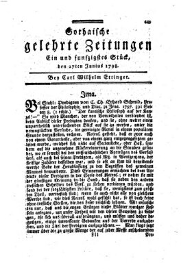 Gothaische gelehrte Zeitungen Mittwoch 27. Juni 1798