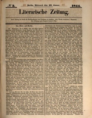 Literarische Zeitung Mittwoch 10. Januar 1844