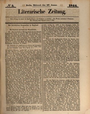 Literarische Zeitung Mittwoch 17. Januar 1844