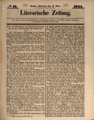 Literarische Zeitung Mittwoch 6. März 1844