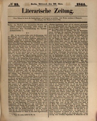 Literarische Zeitung Mittwoch 20. März 1844