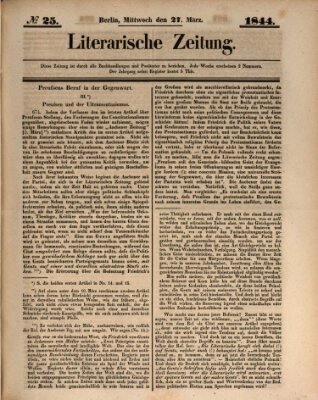 Literarische Zeitung Mittwoch 27. März 1844