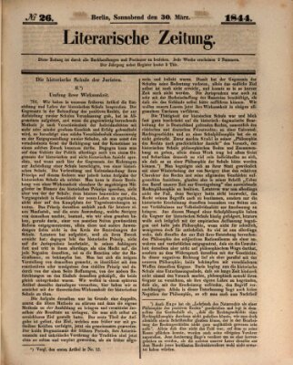 Literarische Zeitung Samstag 30. März 1844