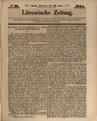 Literarische Zeitung Mittwoch 10. April 1844