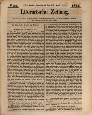 Literarische Zeitung Samstag 27. April 1844