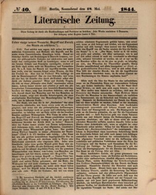 Literarische Zeitung Samstag 18. Mai 1844