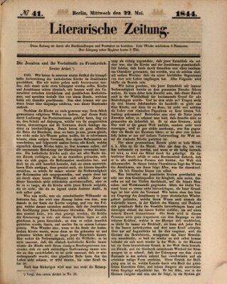 Literarische Zeitung Mittwoch 22. Mai 1844