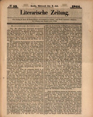 Literarische Zeitung Mittwoch 3. Juli 1844