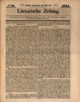 Literarische Zeitung Samstag 20. Juli 1844