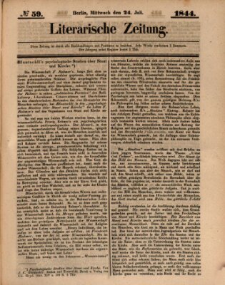 Literarische Zeitung Mittwoch 24. Juli 1844