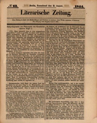 Literarische Zeitung Samstag 3. August 1844