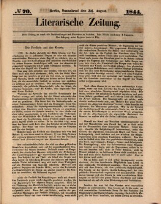 Literarische Zeitung Samstag 31. August 1844