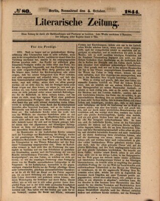 Literarische Zeitung Samstag 5. Oktober 1844