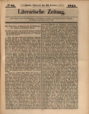 Literarische Zeitung Mittwoch 23. Oktober 1844