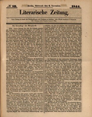 Literarische Zeitung Mittwoch 6. November 1844