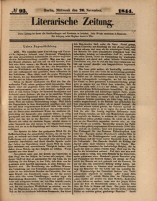 Literarische Zeitung Mittwoch 20. November 1844