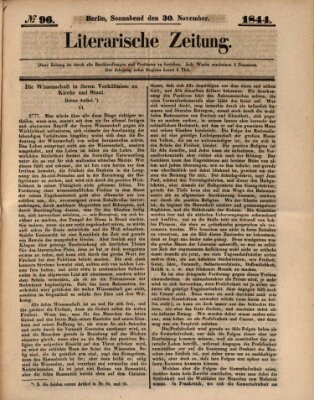 Literarische Zeitung Samstag 30. November 1844