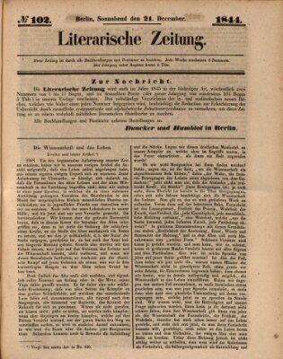 Literarische Zeitung Samstag 21. Dezember 1844