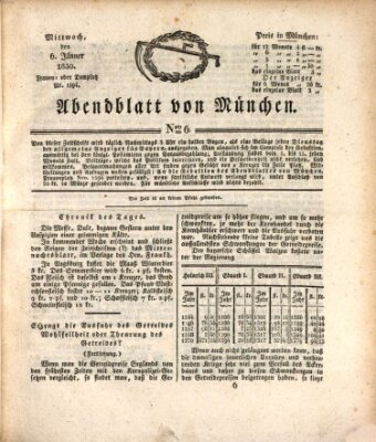 Abendblatt von München Mittwoch 6. Januar 1830