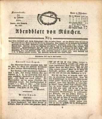 Abendblatt von München Samstag 9. Januar 1830